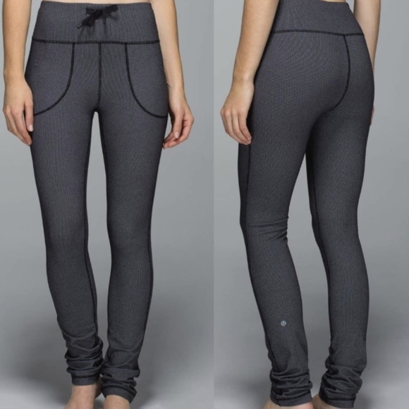 Lululemon Skinny Will Pant Cross Stitch Black White Women's 4 - Picture 2 of 15